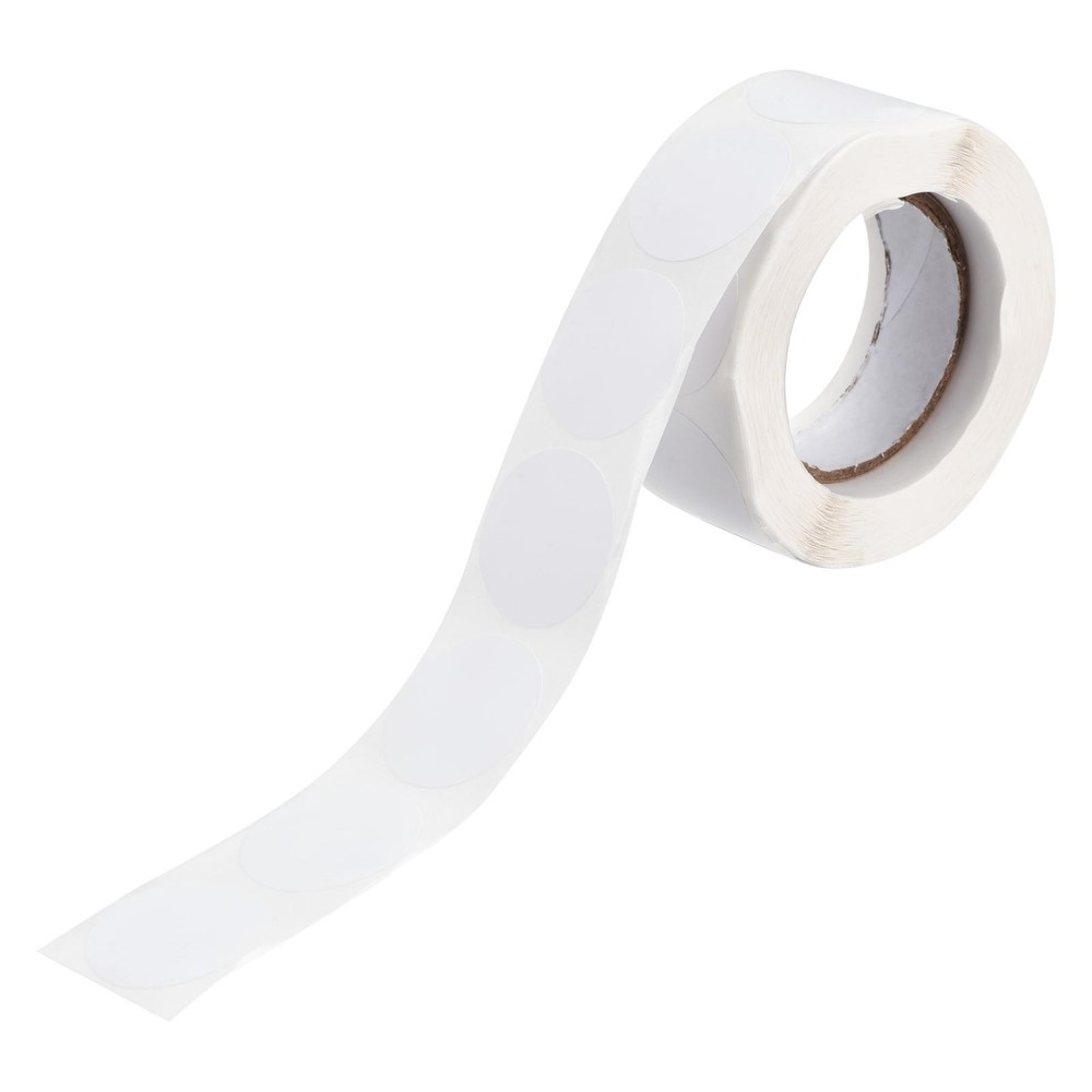 Color Sticker Round Label 25mm for Office Marker White 500 Per Roll Pack of 2