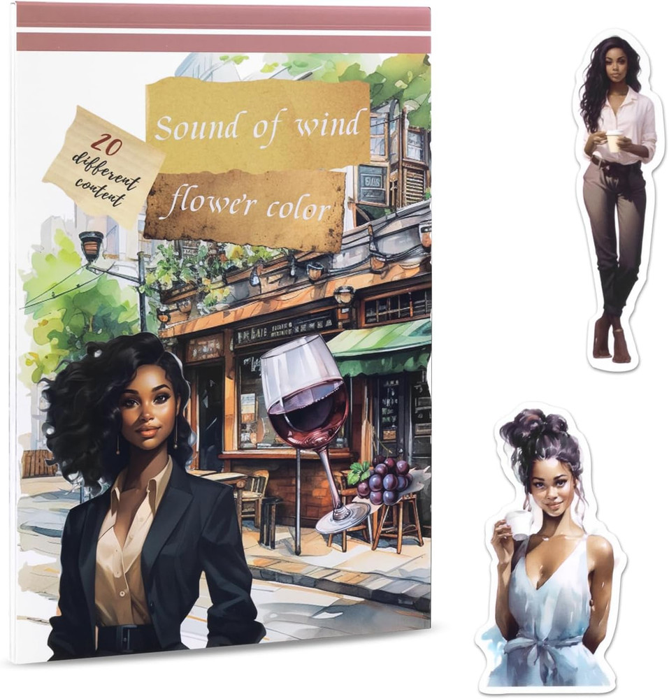 Pre-Cut Journaling Sticker , 20 Sheets – 270 PCS Fashion Colored Women Planner D