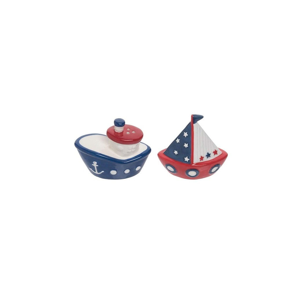 Beachcombers Ships Ahoy Salt & Pepper Set Nautical Coastal Beach Home Kitchen…