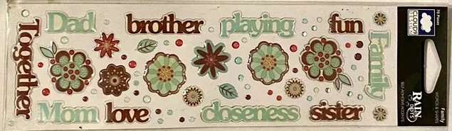 Family Dad Mom Brother Sister Love Cloud 9 Design Epoxy Rain Dots Stickers