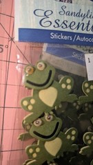 Vintage Sandylion Essentials Googly Eyed Frogs Stickers Dimensional Lit 2 READ
