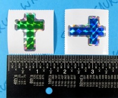 Prismatic Multi Color Cross Stickers Lot Of 4