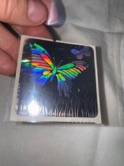Vintage 1993 Rainbow Holographic Butterfly Sticker By Illusion Stickers Designs