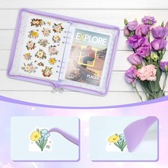 Sticker Storage Organizer – Stylish A5 Binder with 70 Pocket Design in Purple