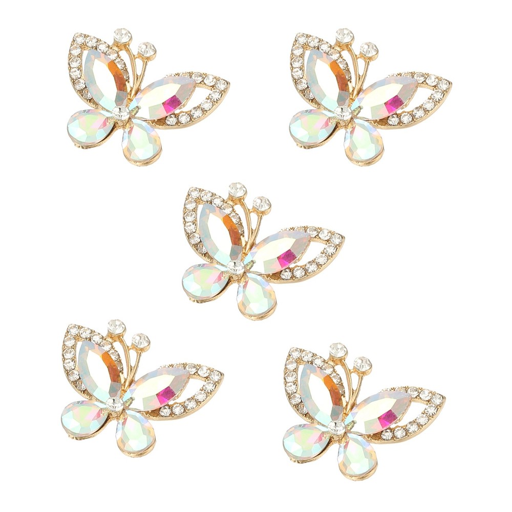 5Pcs Butterfly Rhinestone, Crystal Butterflies for Crafts, Ab Color