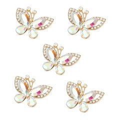 5Pcs Butterfly Rhinestone, Crystal Butterflies for Crafts, Ab Color