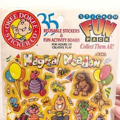 Vintage Okee Dokee Sticker Co Sticker Packs Lot Reusable Stickers Activity Board