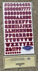 VTG 2003 STICK-A-BILITIES VARSITY LETTER RED BLUE UPPER LOWER CASE ABC STICKERS