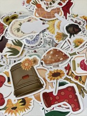 10 STICKERS RANDOM FLOWER SUNFLOWER MUSHROOMS KETTLE Rain Boots AFIPA