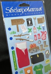 Vtg Stickopotamus Summer Camp Stickers Canoe Sleeping Bag Marshmallows Compass