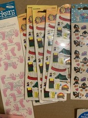 LOT VINTAGE 80s 90s SANDYLION + more STICKERS PACKS STRIPS Mix Prismatic