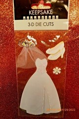 NIP Lot of 3 Keepsake Brand WEDDING Scrapbook 3D Embellishments STICKERS #10