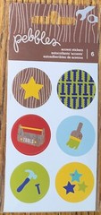 Lot Of 2 PEBBLES Handyman Tools Box Screws Hammer Painting Scrapbook STICKERS