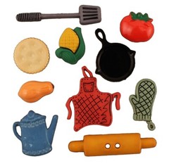 Buttons Galore 50+ Assorted FOOD Theme Buttons Set for Sewing & Crafts