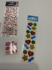 Vintage Sandylion Humbly Hallmark Iridescent Heart Ballon Scrapbook Stickers Set
