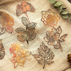 60PCS Industrial Vintage Sticker Set, Coated Paper Stickers with Rusty Gears, Ke