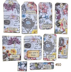 Birds Nest and Flowers Ephemera – Tags Cards – 450