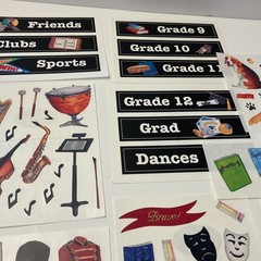 Creative Memories 15 Sticker Blocks and Strips Music School Dogs Bows Balloons