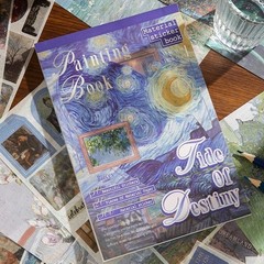 Oil Painting Stickers and Paper for Scrapbook & Journal – (50) Pages