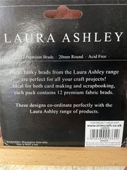 New 2008 Laura Ashley vintage 12 fabric traditional brads 20 mm round