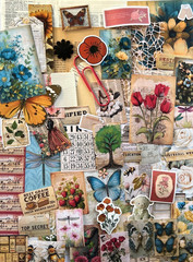 #776 – 100+ PCS VINTAGE FLORAL SCRAPBOOK JUNK JOURNAL KIT / LOT – REAL EPHEMERA