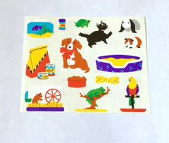 VINTAGE 3 x 4″ MRS GROSSMAN STICKERS: PET SHOPPE STORE DOG CAT HAMSTER PARROT *