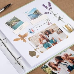 1DOT2 12×12 Scrapbook Photo Album 3-Ring DIY Journal Sage Green Fabric Cover