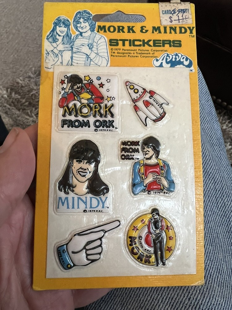 Vintage 1979 Mork & Mindy Paramount Pictures Puffy Sticker Sheet NIP Aviva
