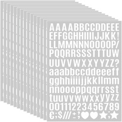 15 Sheet Small Letter Stickers Vinyl Self Adhesive Alphabet Numbers Outdoor Sign