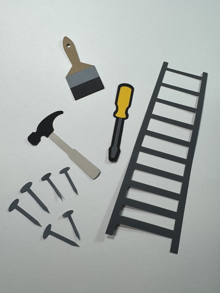 Handyman Tools Carpenter Layered Die Cut Scrapbooking Embellishment