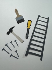 Handyman Tools Carpenter Layered Die Cut Scrapbooking Embellishment