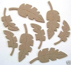 (8) JUNGLE LEAVES Leaf Bare Unfinished Chipboard Die cuts – 2″ and 2 1/2″