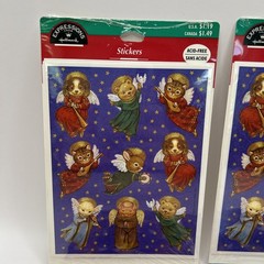 Vintage Set of 9 Sheets Hallmark Adorable Animal Angels Minstrels Stickers NIP