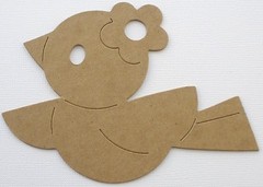 {4} *PRETTY BiRD* Bare Chipboard Die Cuts – 4 7/8″ wide x 3 1/2″ tall