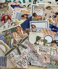 Handmade scrapbooking mixed lot vintage travel flower ticket paper ephemera