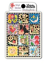 Mary Engelbreit Vinyl Sticker Mary’s Classic Squares Love Home Approx Size 2 X 4