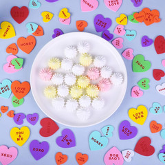 500 Pieces Valentine’S Day Heart Shaped Foam Stickers in Pure Color Printed Lett