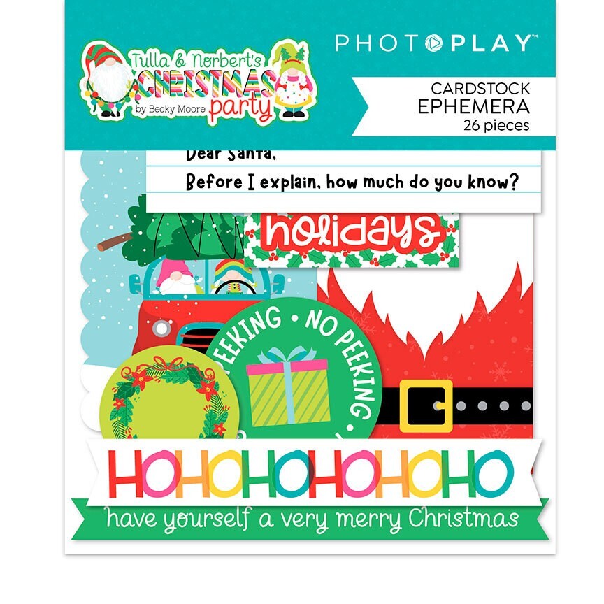 PhotoPlay Tulla & Norbert’s CHRISTMAS PARTY Cardstock Ephemera Die Cuts 26 pcs