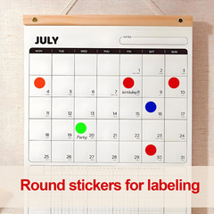 1000 Pcs Round Stickers 1/2 Inch Color Circle Dot Stickers Small Code Labels for