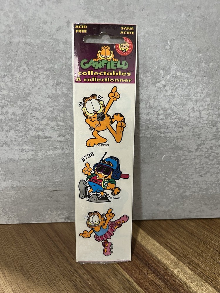 Vintage Okee Dokee Garfield Stickers 1 Sheet New Old Stock
