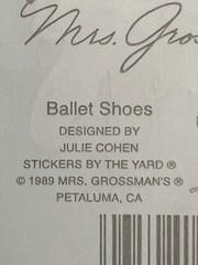 Vintage Mrs Grossman’s Stickers: Ballet Shoes (1989) & Ballerinas (1998) Retired