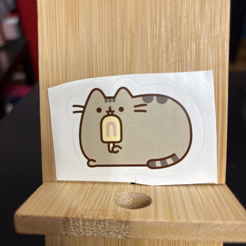 Pusheen Cat with Ice Cream Bar Sticker 2.25 Inches W x 1.75 Inches H
