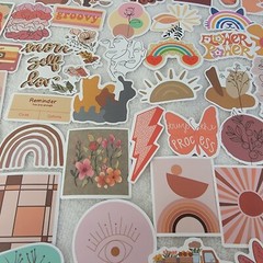 Motivational Good Vibes 100 Stickers Earth Tones Rainbows Positive Feel Good