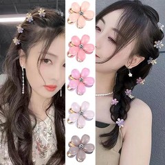 10Pcs Small Mini Metal Hair Clips with Flower Design and Crystals – Cute Barr…