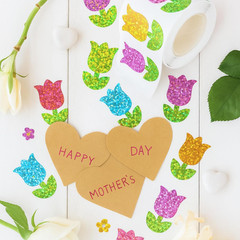 500 Pcs 1.5 Inch Glitter Tulip Stickers, 6 Colors Self-Adhesive Labels