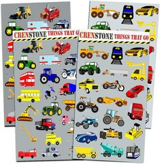 160+ Cars & Trucks Stickers for Toddlers, Vehicle Sticker Pack Party Supplies
