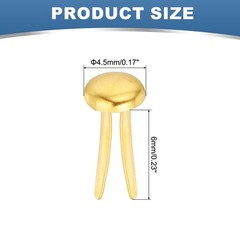 1000 PCS Paper Brass Fasteners Split Pins, Gold Tone, 4.5 x 8 mm