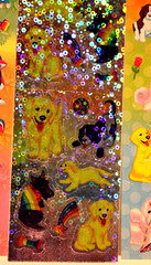 VINTAGE LOT LISA FRANK STICKER STRIP BUBBLE CRYSTAL PRISM HORSES KITTIES PUPPIES
