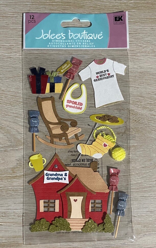 Jolees 3D GrandparentsGrandma and Grandpa Scrapbook Sticker House Embellishment