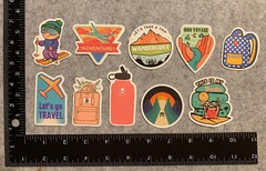 Lot of 10 Assorted Travel Adventure Road Trip Stickers